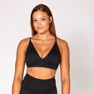 P’Tula triangle bare bralette in black size medium